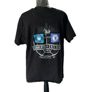 Charlotte FC Vs. Chelsea FC Black Men’s Large T-Shirt FC Series 2022, Soccer